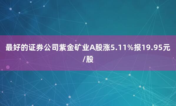 最好的证券公司紫金矿业A股涨5.11%报19.95元/股